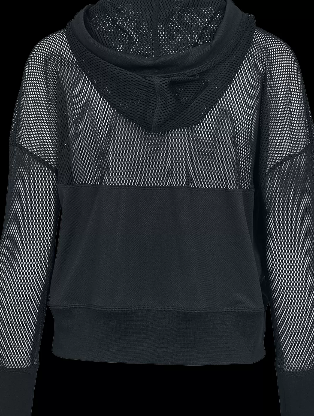 Ladies Mesh Hoodie Hooded Sweater Black By^Urban Classics Cheap