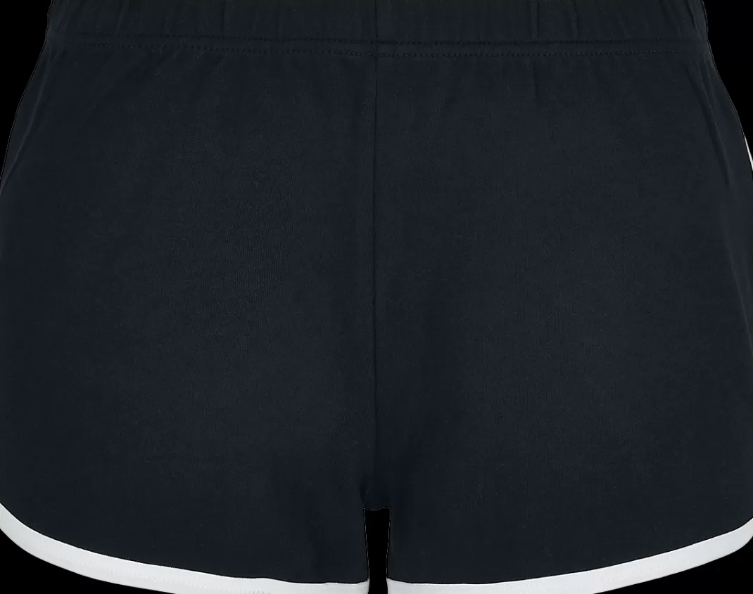 Ladies Organic Interlock Retro Hotpants Hot Pants Black-White By^Urban Classics Flash Sale