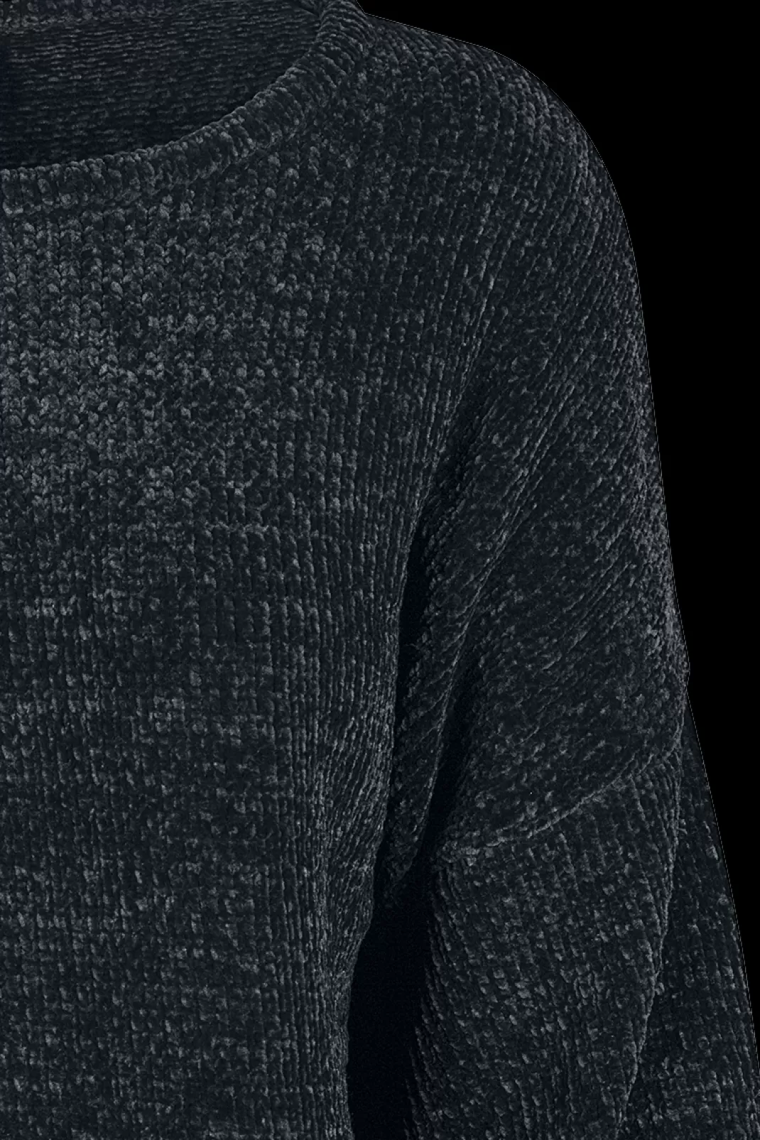 Ladies Oversize Chenille Sweater Sweatshirt Black By^Urban Classics Online