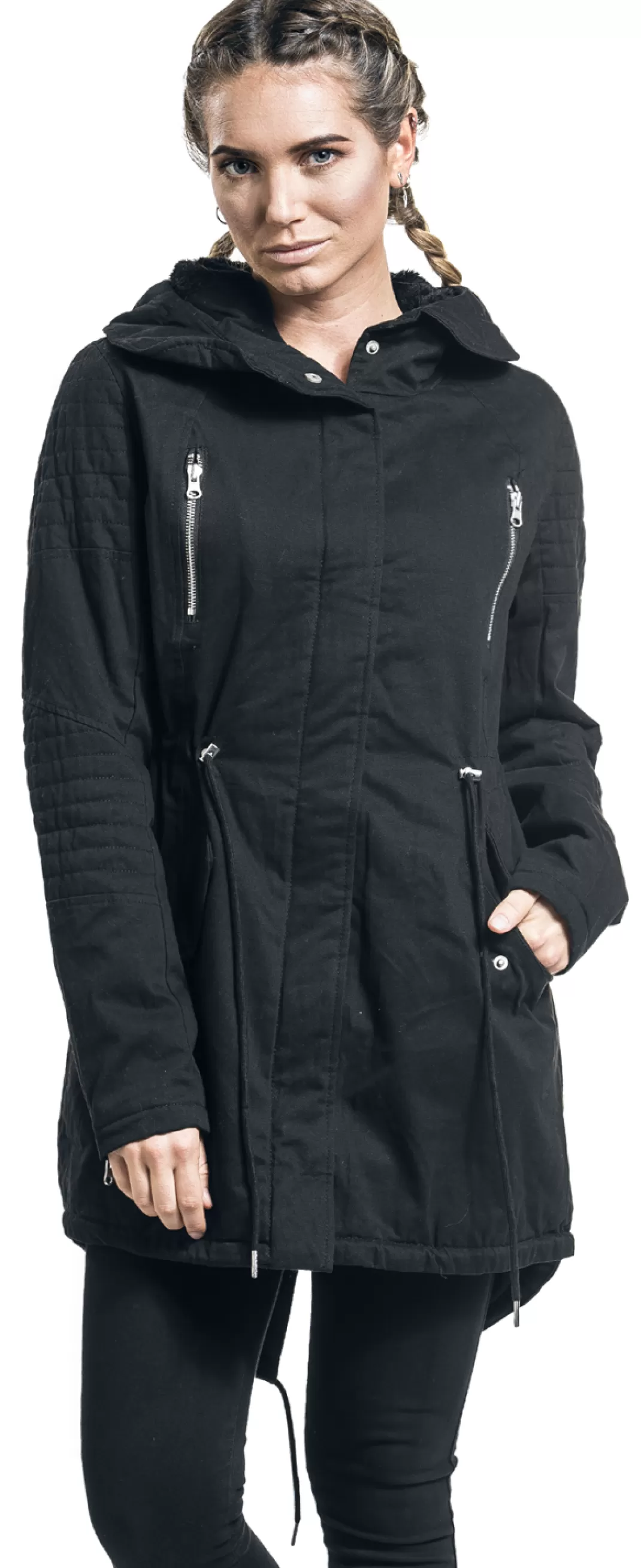 Ladies Sherpa Lined Cotton Parka Winter Jacket Black By^Urban Classics Online