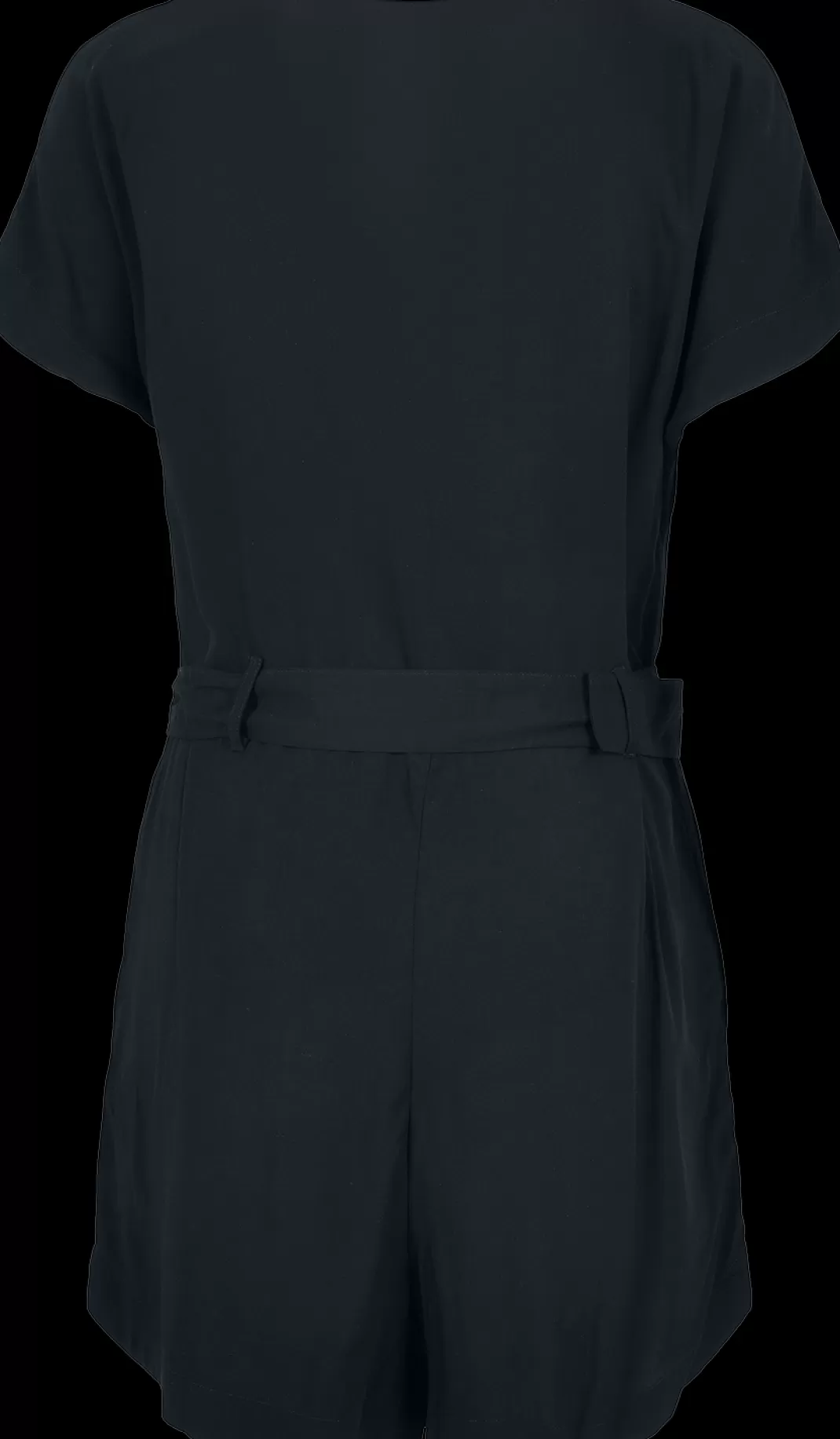 Ladies' Short Black Viscose Belt Jumpsuit Jumpsuit Black By^Urban Classics Discount