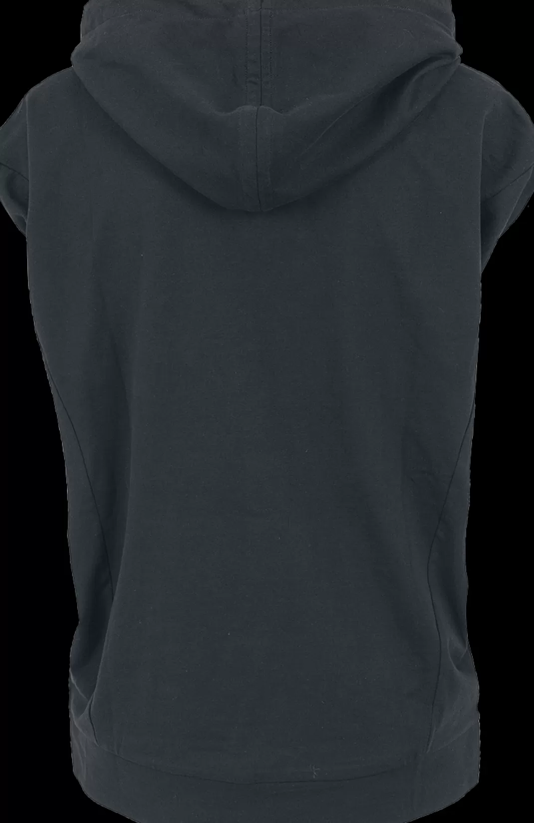 Ladies Sleeveless Terry High Neck Hoodie T-Shirt Black By^Urban Classics Sale