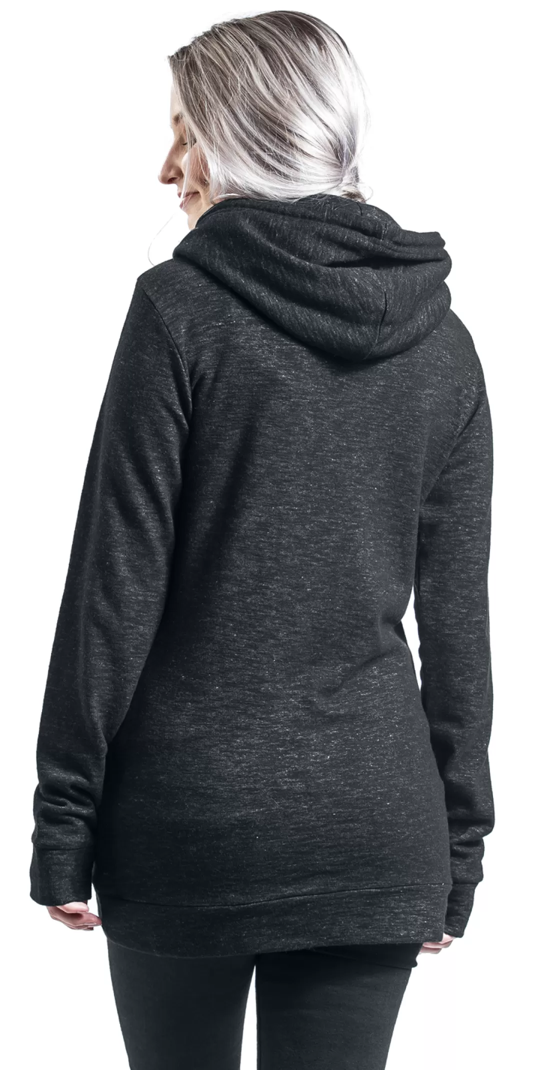 Ladies Slub Terry High Neck Hoody Hooded Sweater Black By^Urban Classics Online