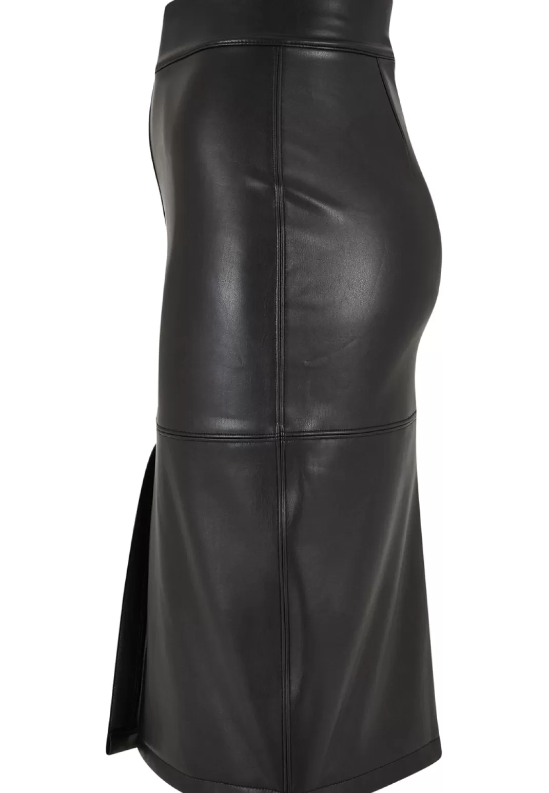Ladies Synthetic Leather Pencil Skirt Medium-Length Skirt Black By^Urban Classics Hot