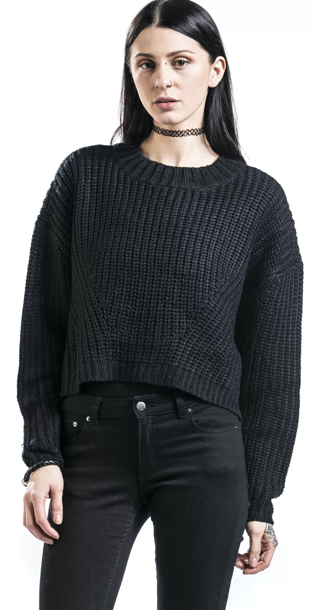 Ladies Wide Oversize Sweater Knit Jumper Black By^Urban Classics Best Sale