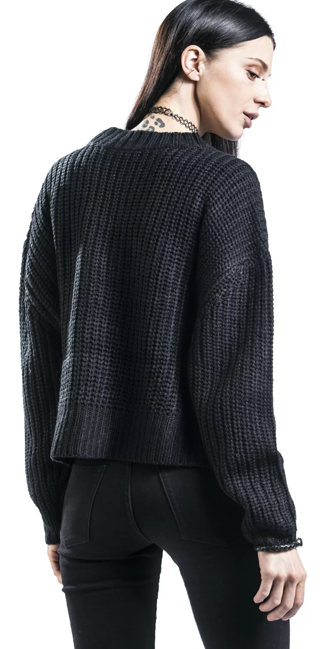 Ladies Wide Oversize Sweater Knit Jumper Black By^Urban Classics Best Sale
