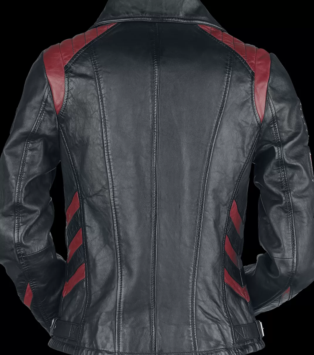 Leather Jacket Black-Red By Rock Rebel By Emp^* Best
