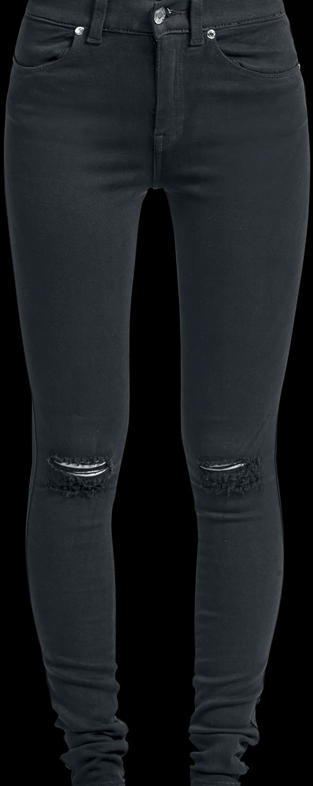 Lexy Ripped Knees Jeans Black By^Dr. Denim Fashion