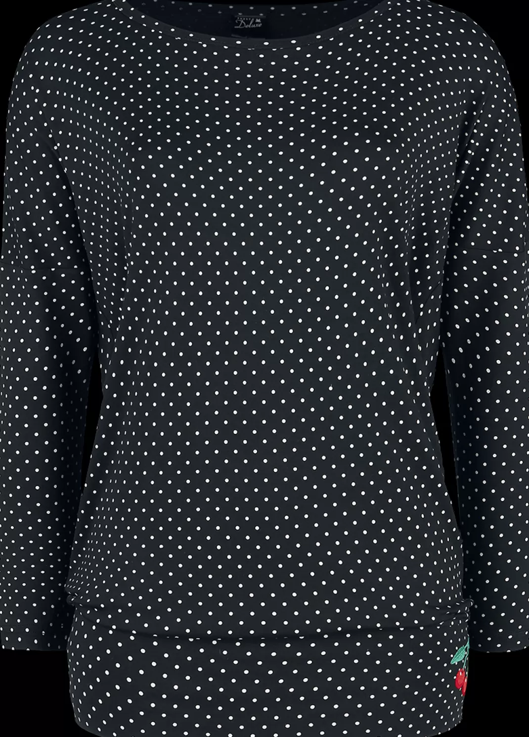 Little Dots Loose Longsleeve Long-Sleeve Shirt Black-White By^Pussy Deluxe New