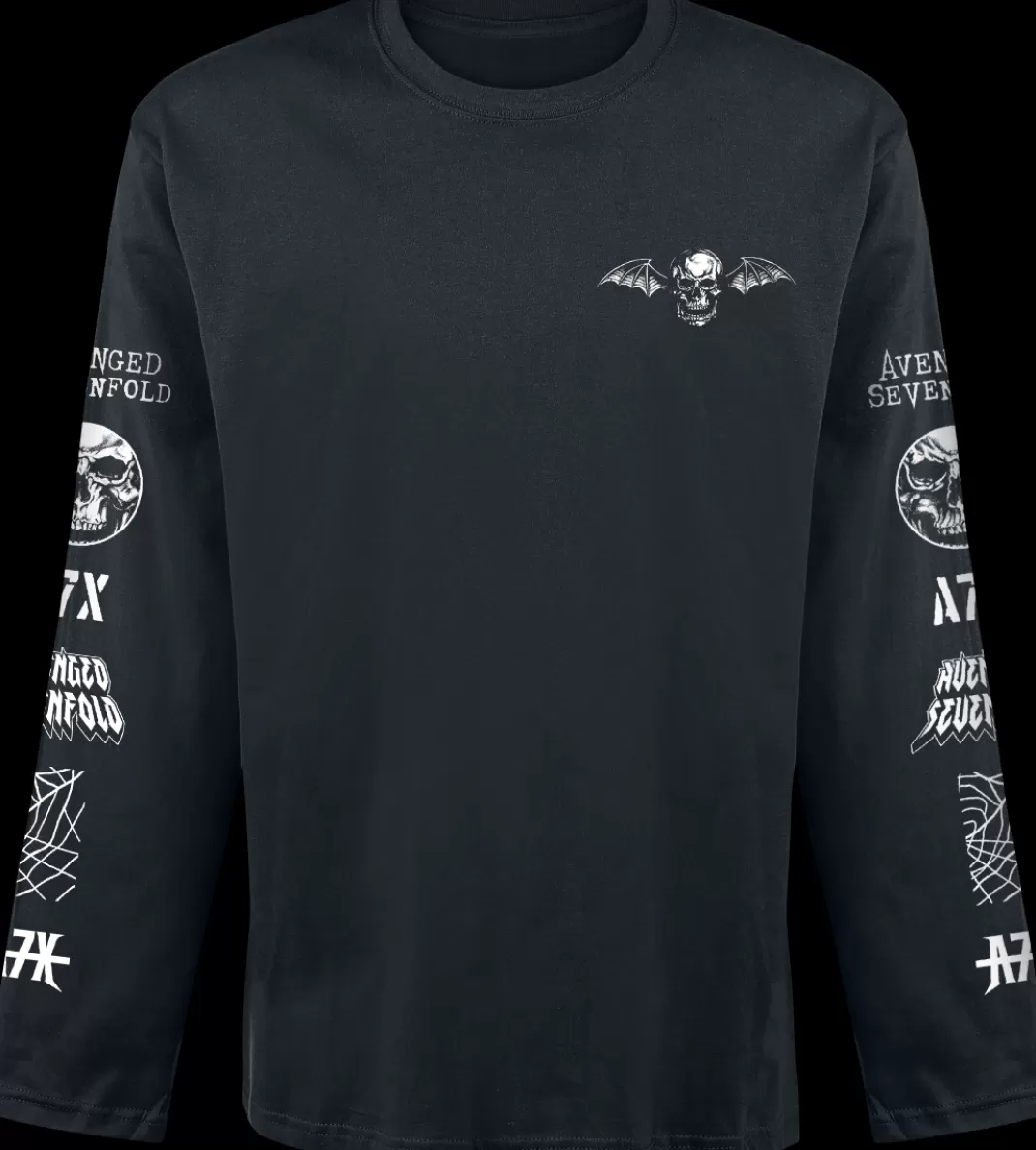 Men Avenged Sevenfold Logo Long-Sleeve Shirt Black By