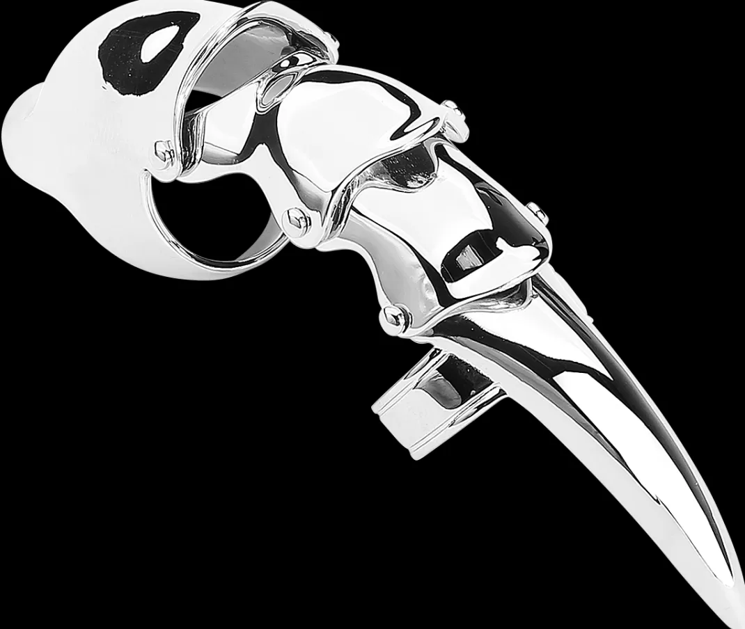 Long Finger Claw Ring Silver-Coloured By^etNox hard and heavy Store