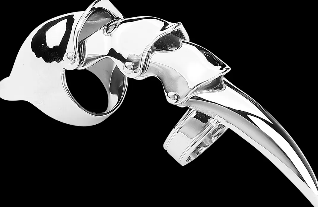 Long Finger Claw Ring Silver-Coloured By^etNox hard and heavy Store