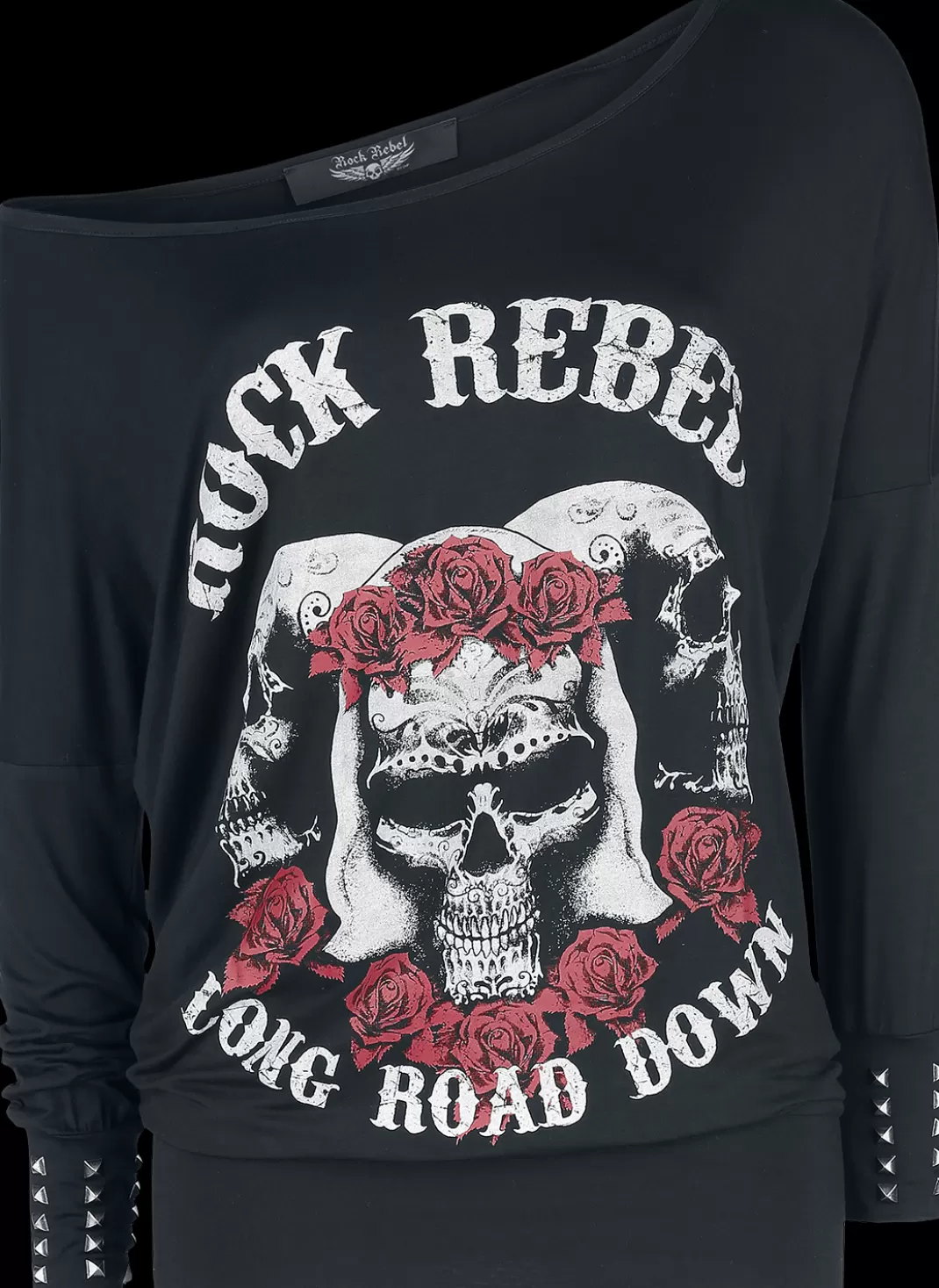 Long-Sleeve Shirt Black By Rock Rebel By Emp^* Flash Sale