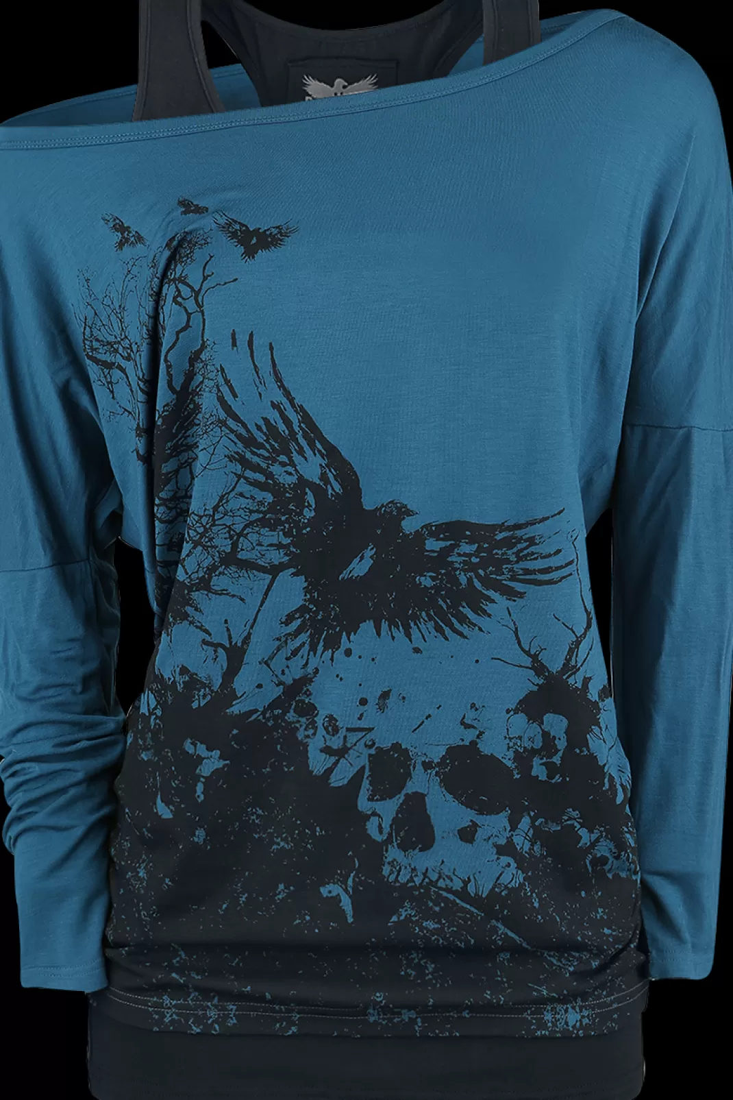 Long-Sleeve Shirt Black-Blue By Black Premium By Emp^* Best