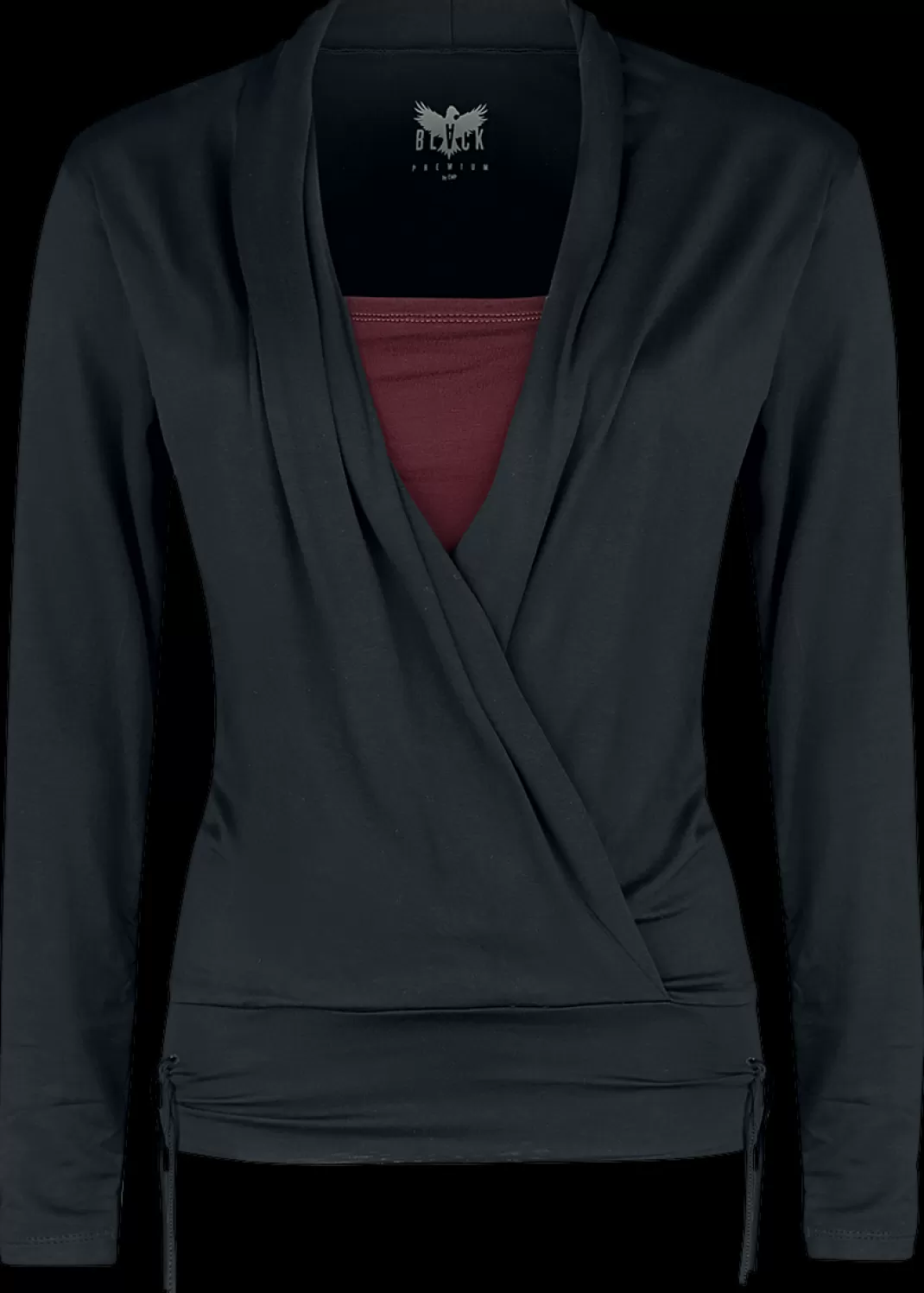 Long-Sleeve Shirt Black-Bordeaux By Black Premium By Emp^* New