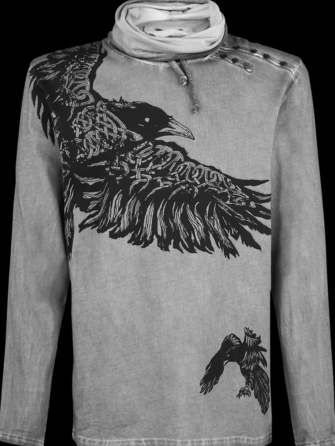 Men * Long-Sleeve Shirt Grey By Black Premium By Emp