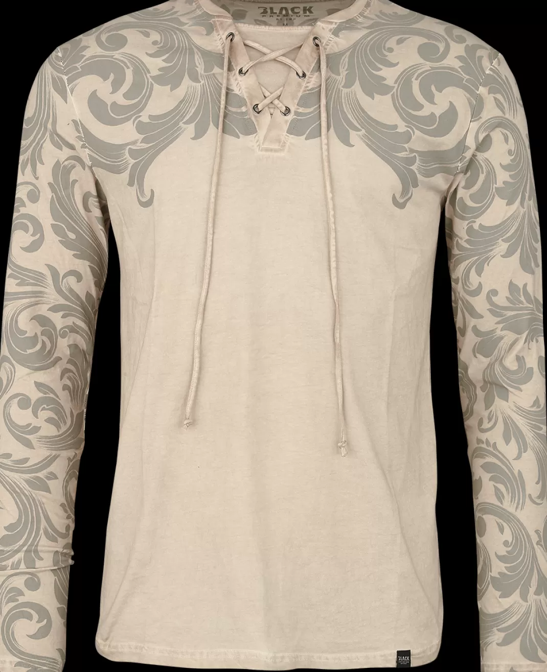 Men * Long-Sleeve Shirt Grey By Black Premium By Emp
