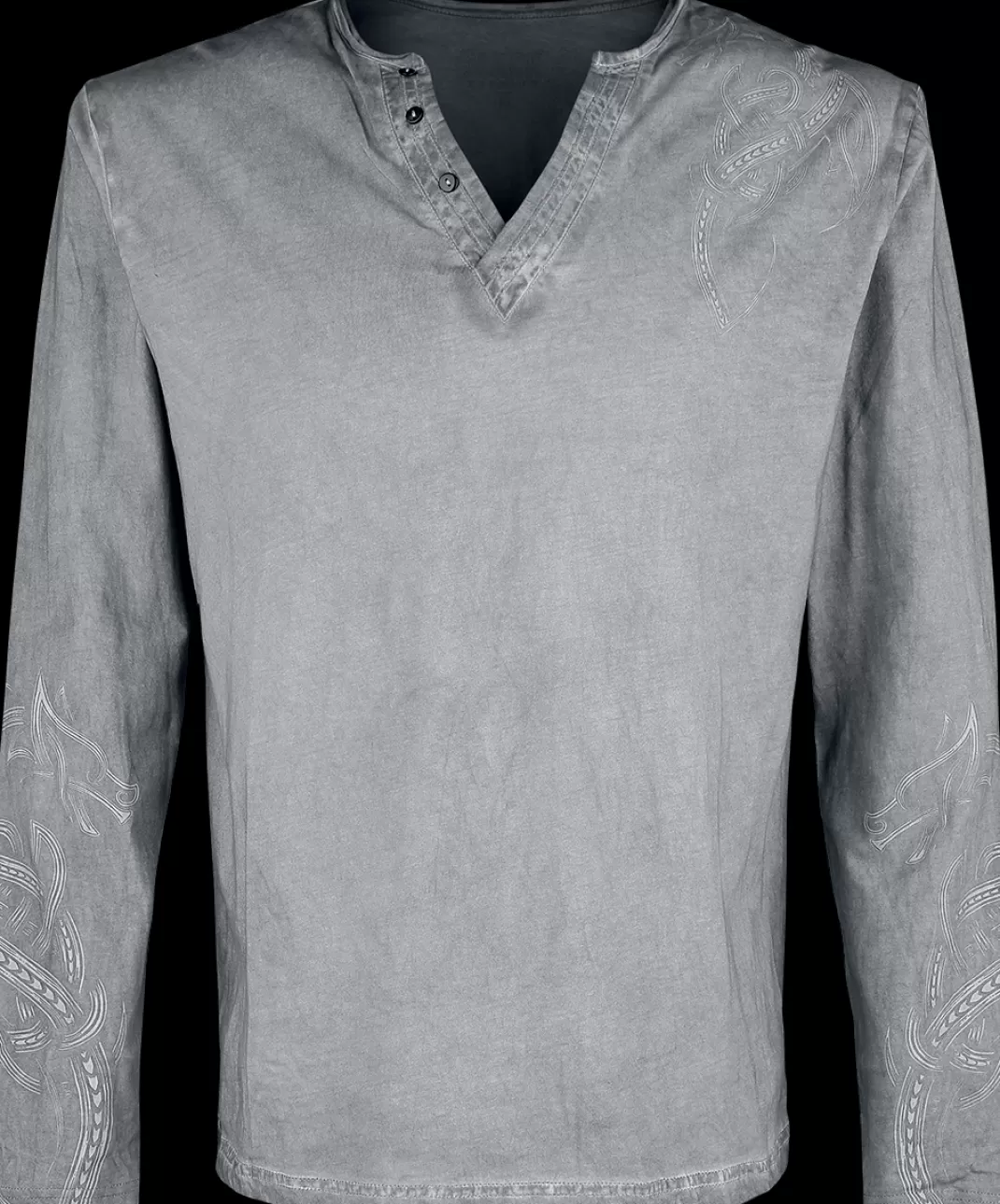 Long-Sleeve Shirt Grey By Black Premium By Emp^* Flash Sale