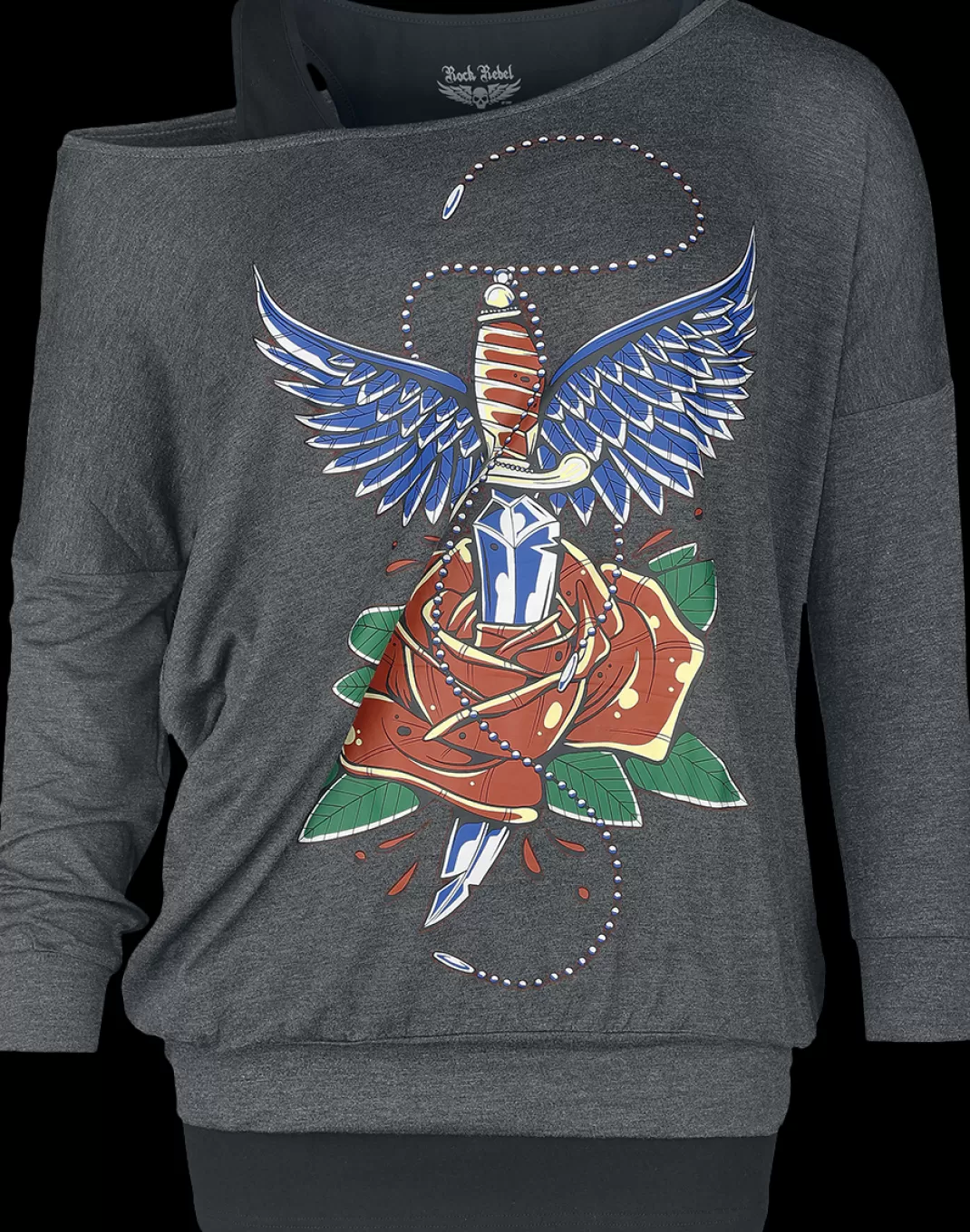 Long-Sleeve Shirt Grey By Rock Rebel By Emp^* Fashion