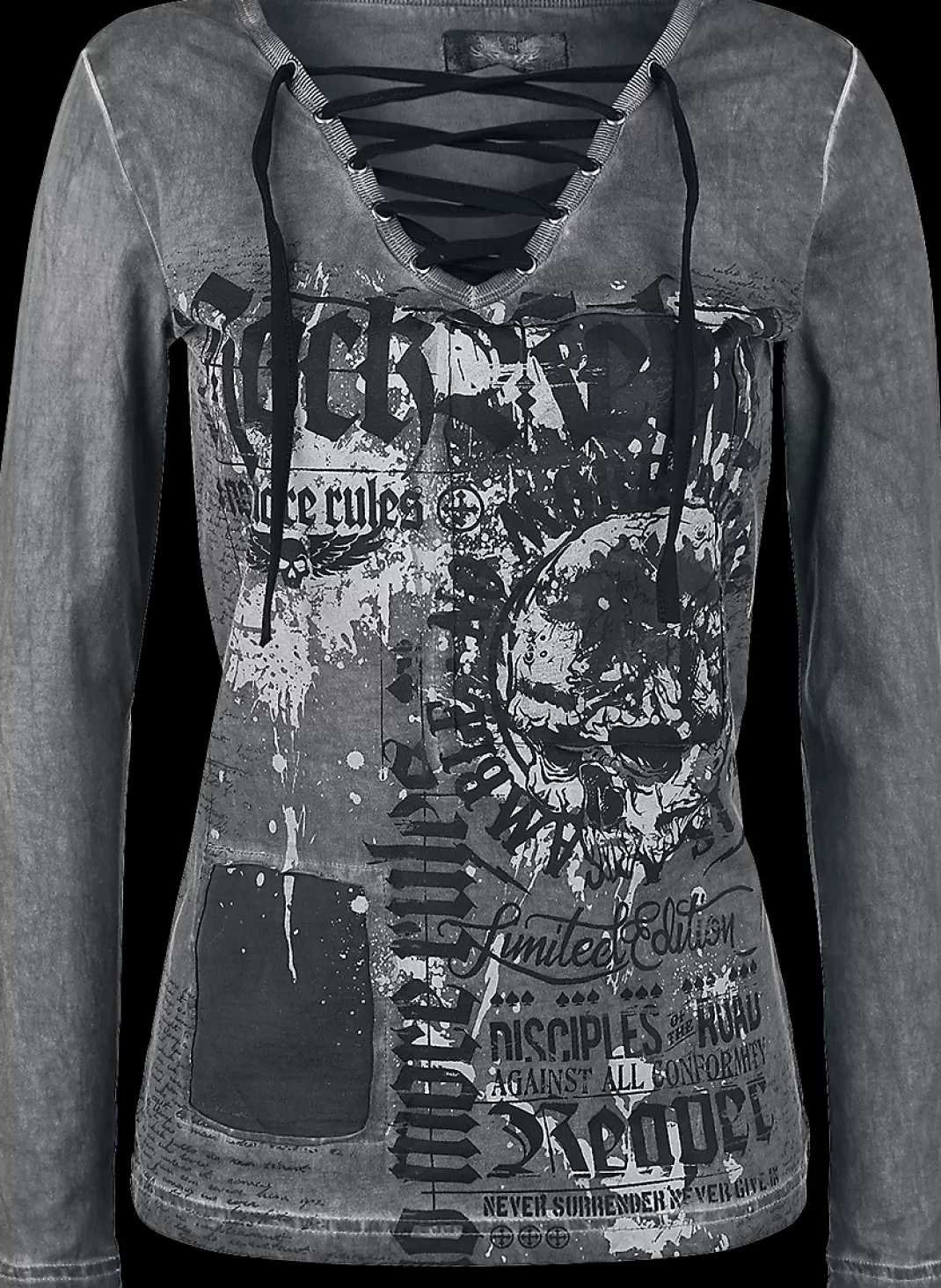 Long-Sleeve Shirt Grey By Rock Rebel By Emp^* Cheap