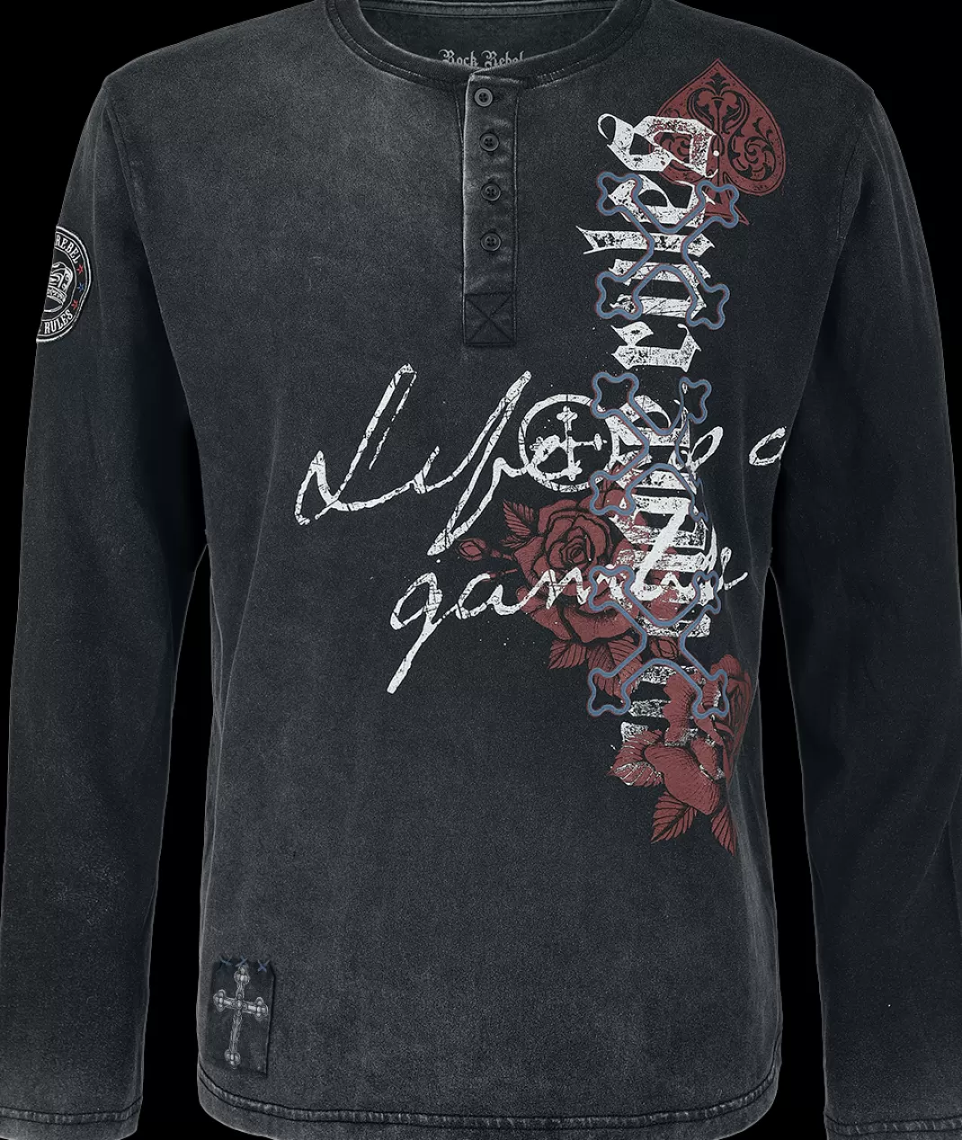 Men * Long-Sleeve Shirt Grey By Rock Rebel By Emp