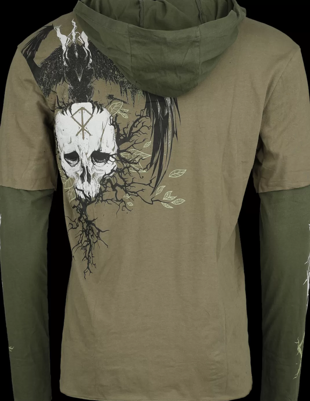 Men * Long-Sleeve Shirt Olive-Black By Black Premium By Emp