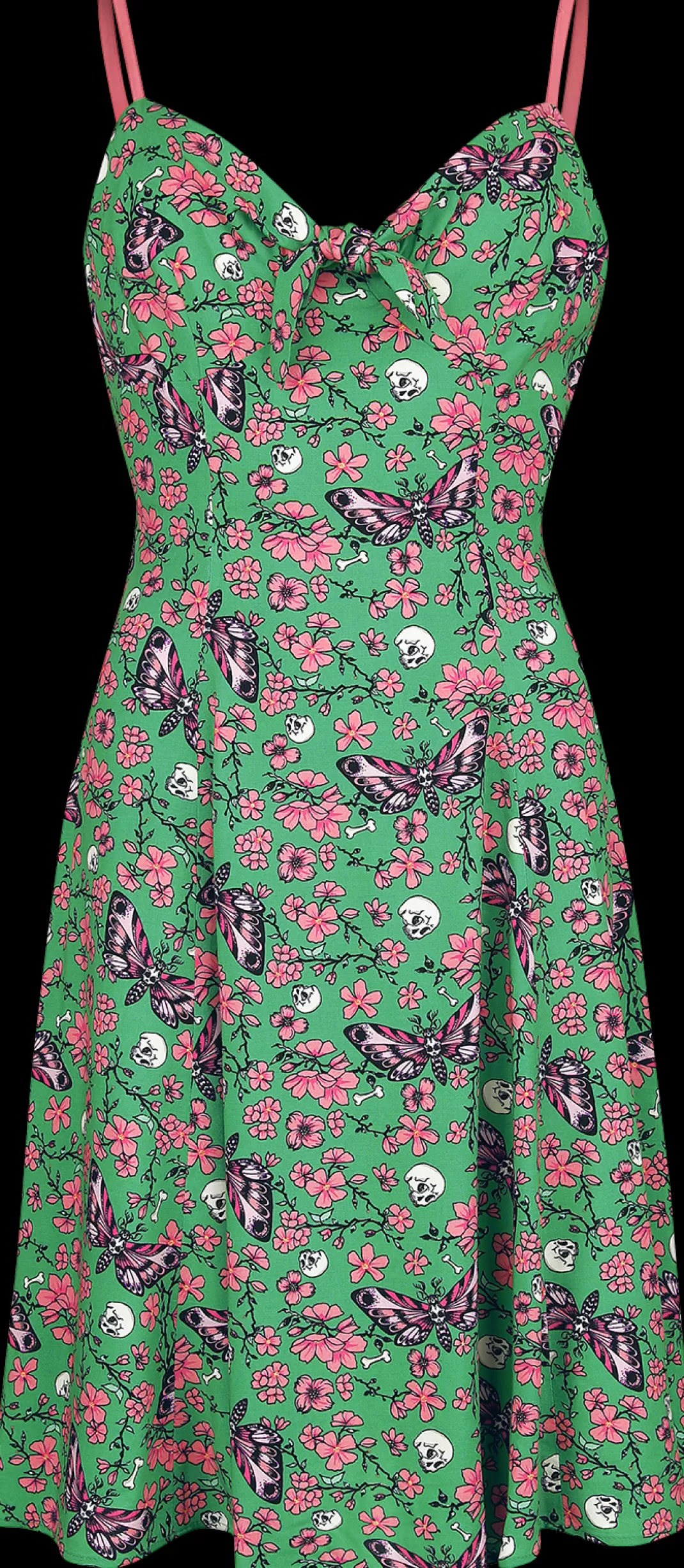 Madilynn Knee Dress Medium-Length Dress Green/Pink By^Hell Bunny Cheap