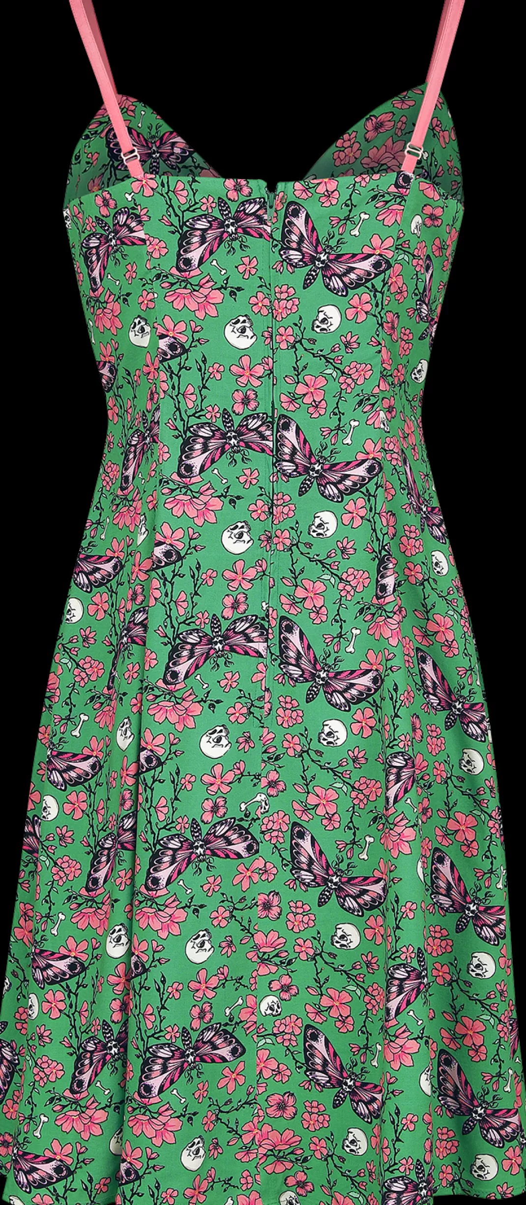 Madilynn Knee Dress Medium-Length Dress Green/Pink By^Hell Bunny Cheap