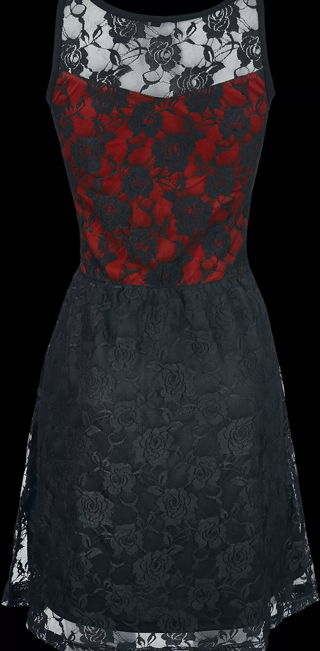 Medium-Length Dress Black-Red By Gothicana By Emp^* Store