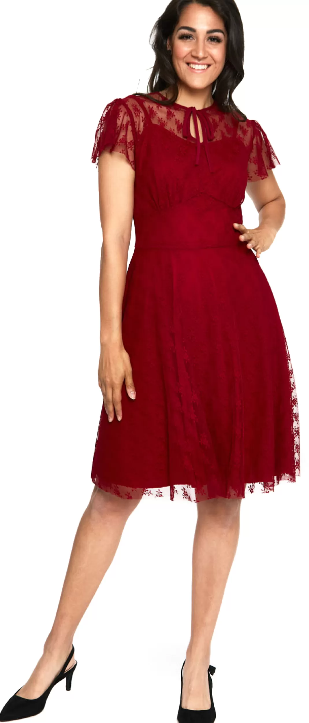 Melody Lace Occasion Dress Medium-Length Dress Red By^Voodoo Vixen Flash Sale