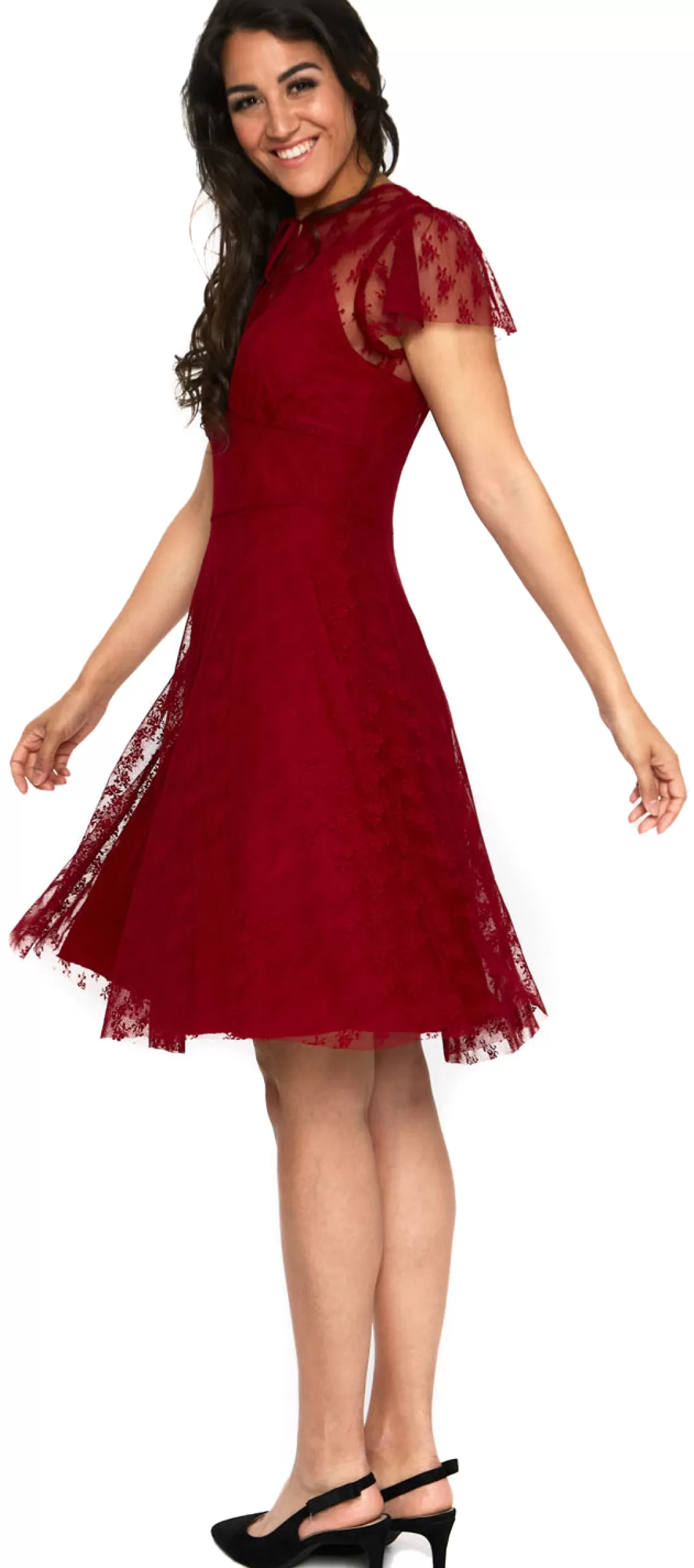 Melody Lace Occasion Dress Medium-Length Dress Red By^Voodoo Vixen Flash Sale