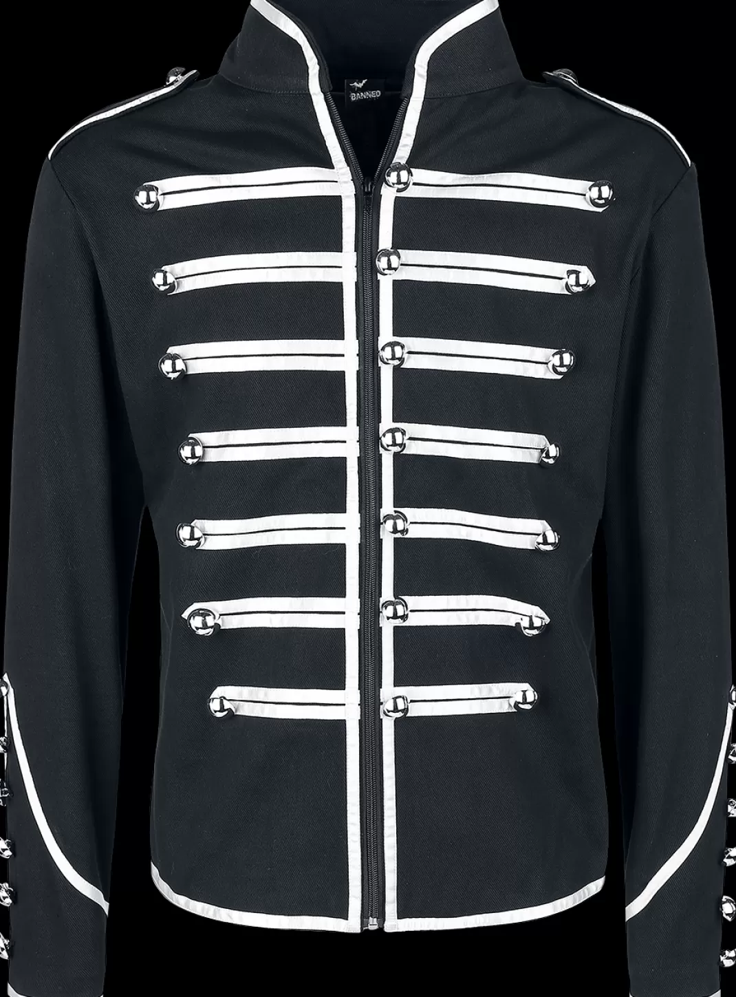 Military Drummer Uniform Jacket Black-Silver By Alternative^Banned Store