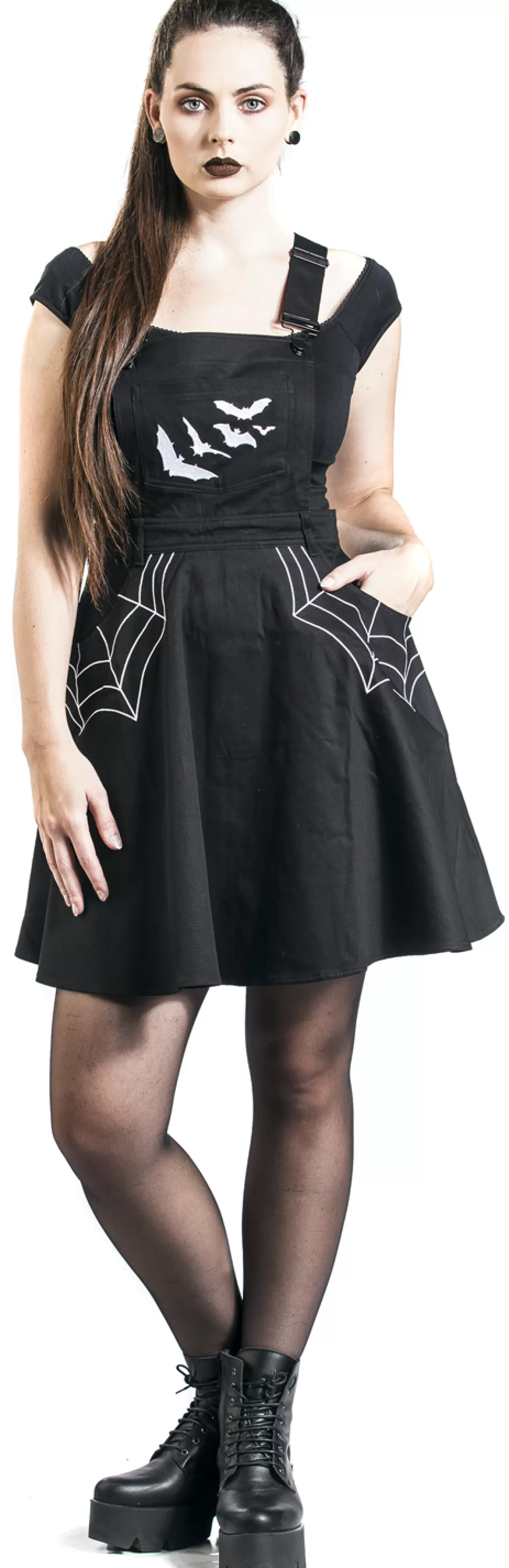 Miss Muffet Pinafore Dress Short Dress Black By^Hell Bunny New