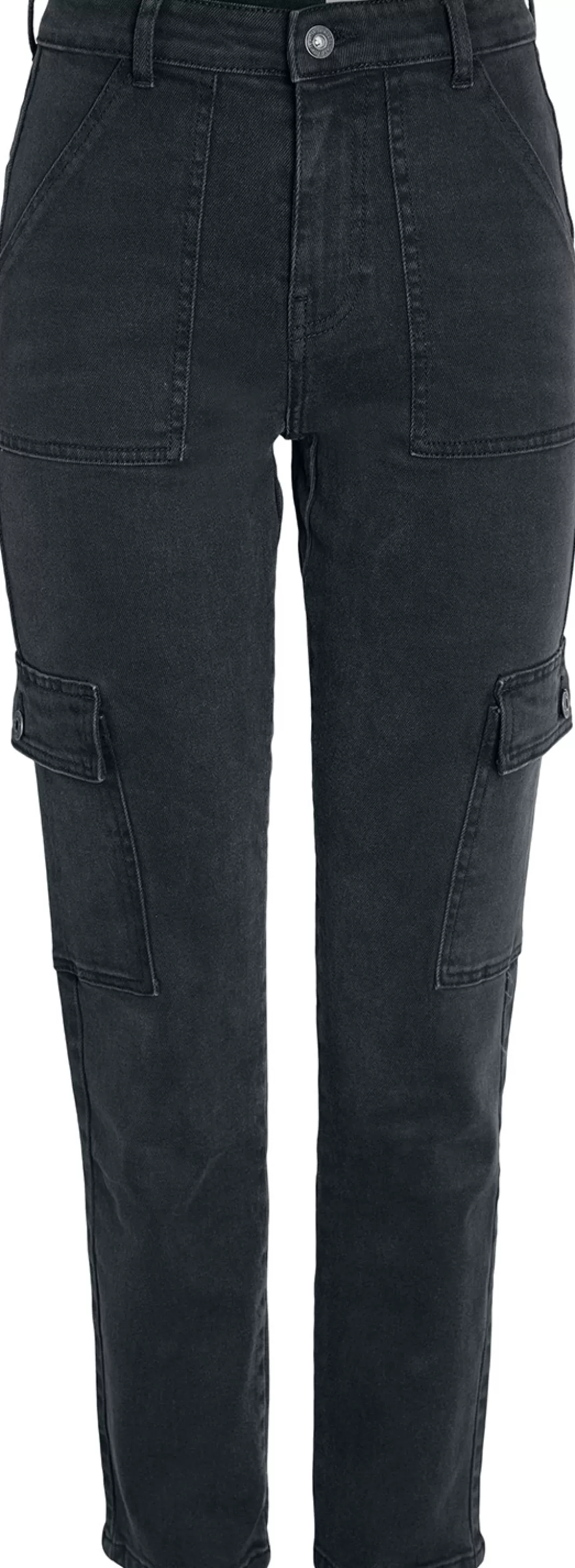 Moni High-Waisted Utility Cargo Ank Cargo Trousers Black By^Noisy May Flash Sale