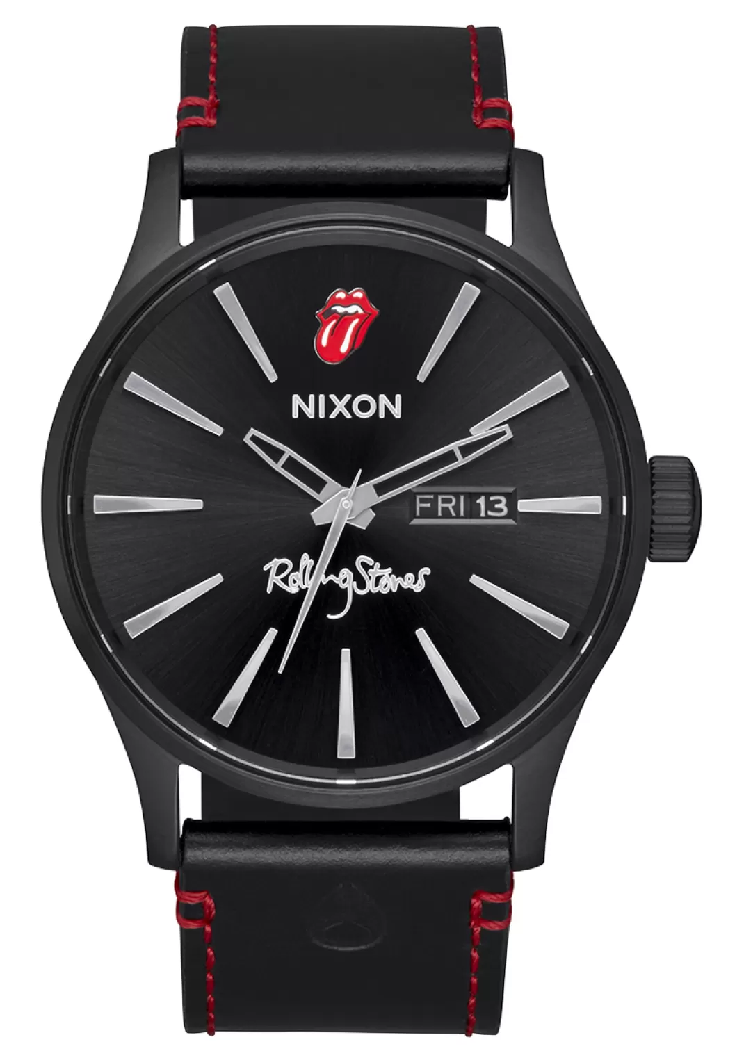 Men Rolling Stones, The Nixon - Sentry Leather Wristwatches Black By The Rolling Stones