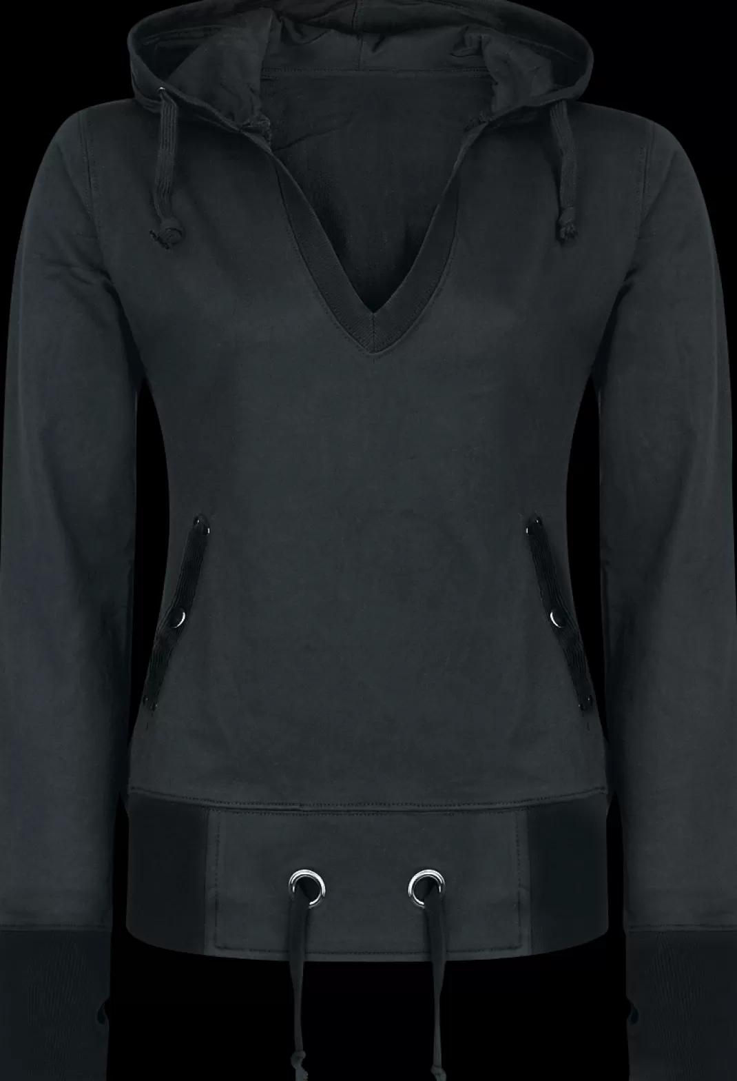 Patched Hoodie Hooded Sweater Black By Black Premium By Emp^* Hot
