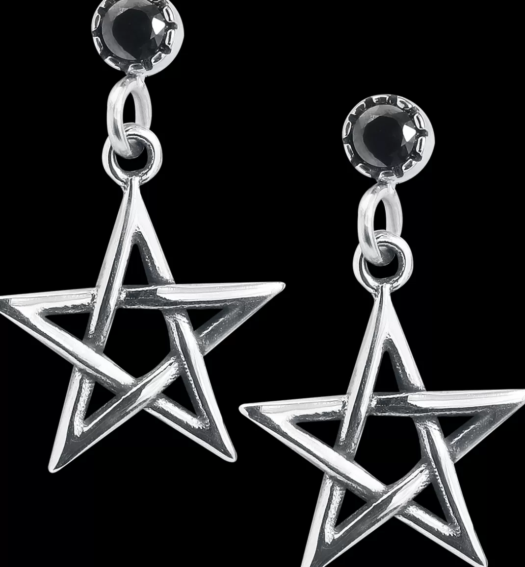 Pentagram Ear Studs Earring Set Silver-Coloured By^etNox Clearance