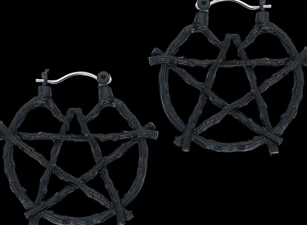 Pentagram Earring Black By Gothicana By Emp^* Store
