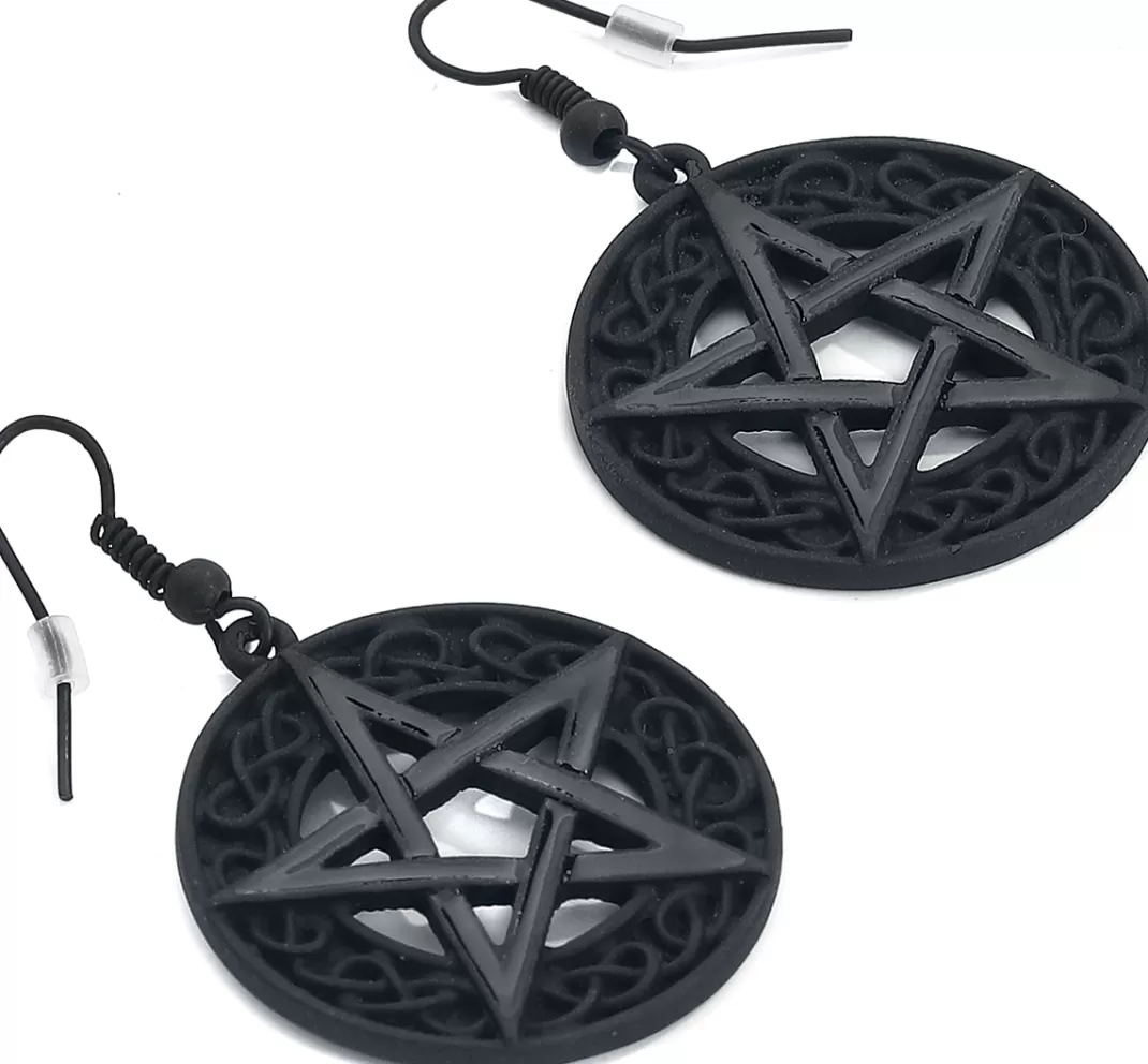 Pentagram Earring Black By Gothicana By Emp^* New