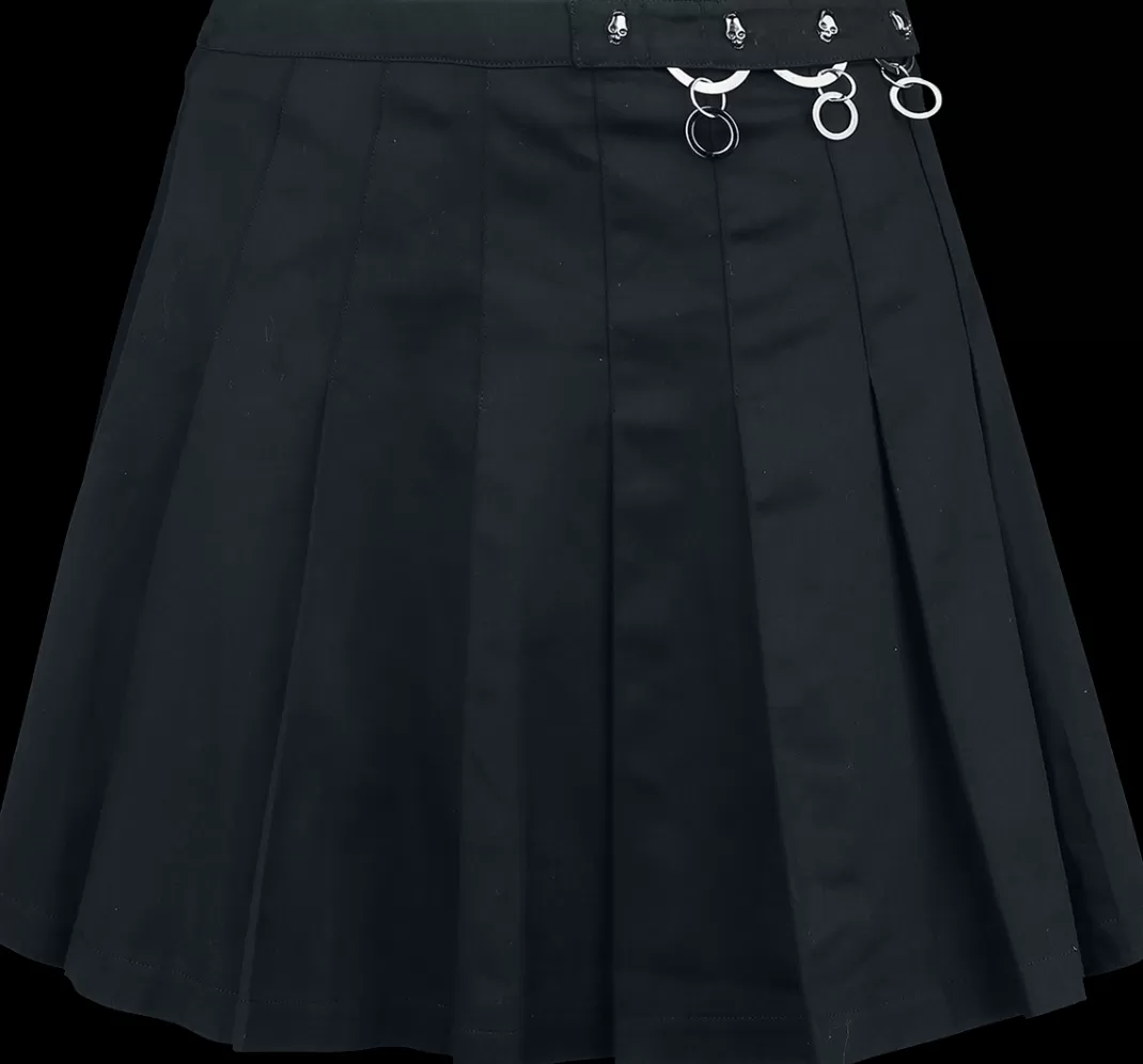 Pleated Ring Skirt Short Skirt Black By Alternative^Banned Flash Sale