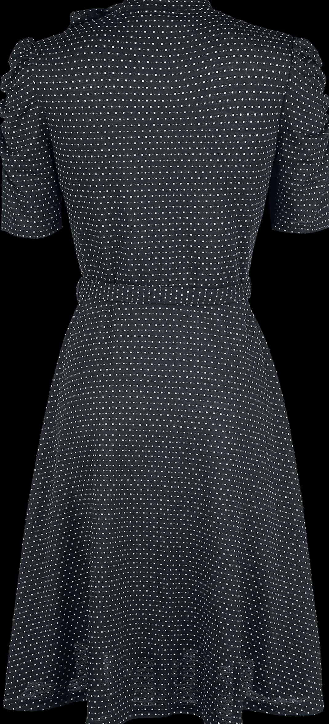 Posie Black Polka Dot Tie-Neck Dress Medium-Length Dress Black By^Voodoo Vixen Outlet