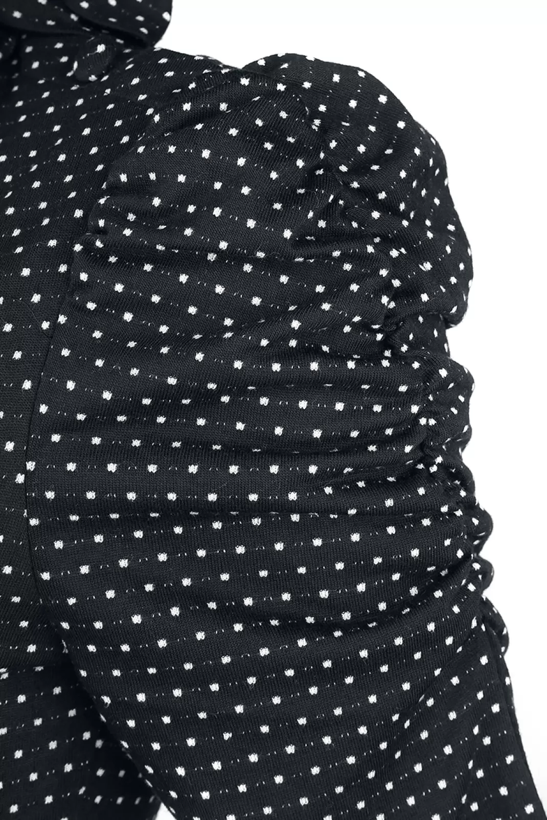 Posie Black Polka Dot Tie-Neck Dress Medium-Length Dress Black By^Voodoo Vixen Outlet