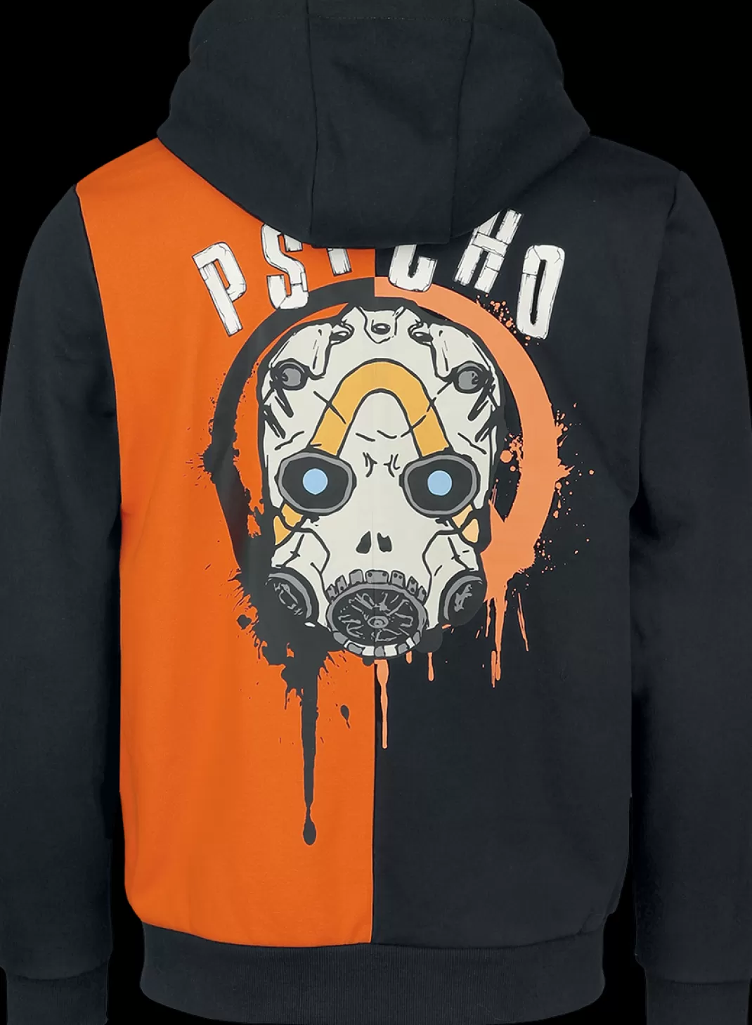 Men Borderlands Psycho Hooded Zip Black-Orange By