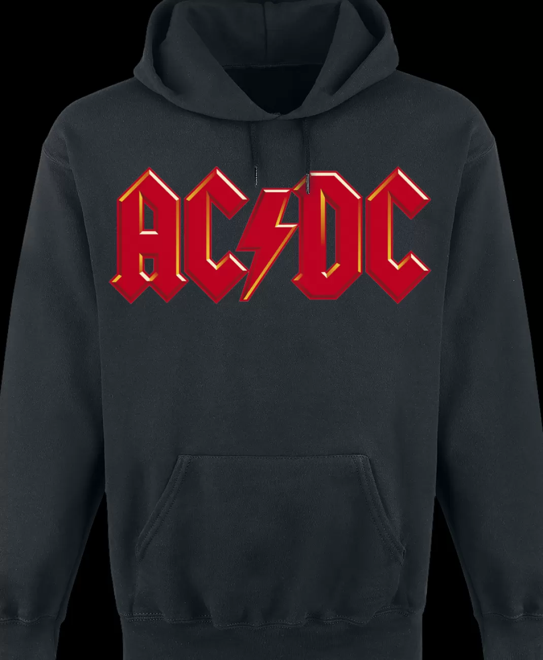 Men AC/DC Red Logo Hooded Sweater Black By