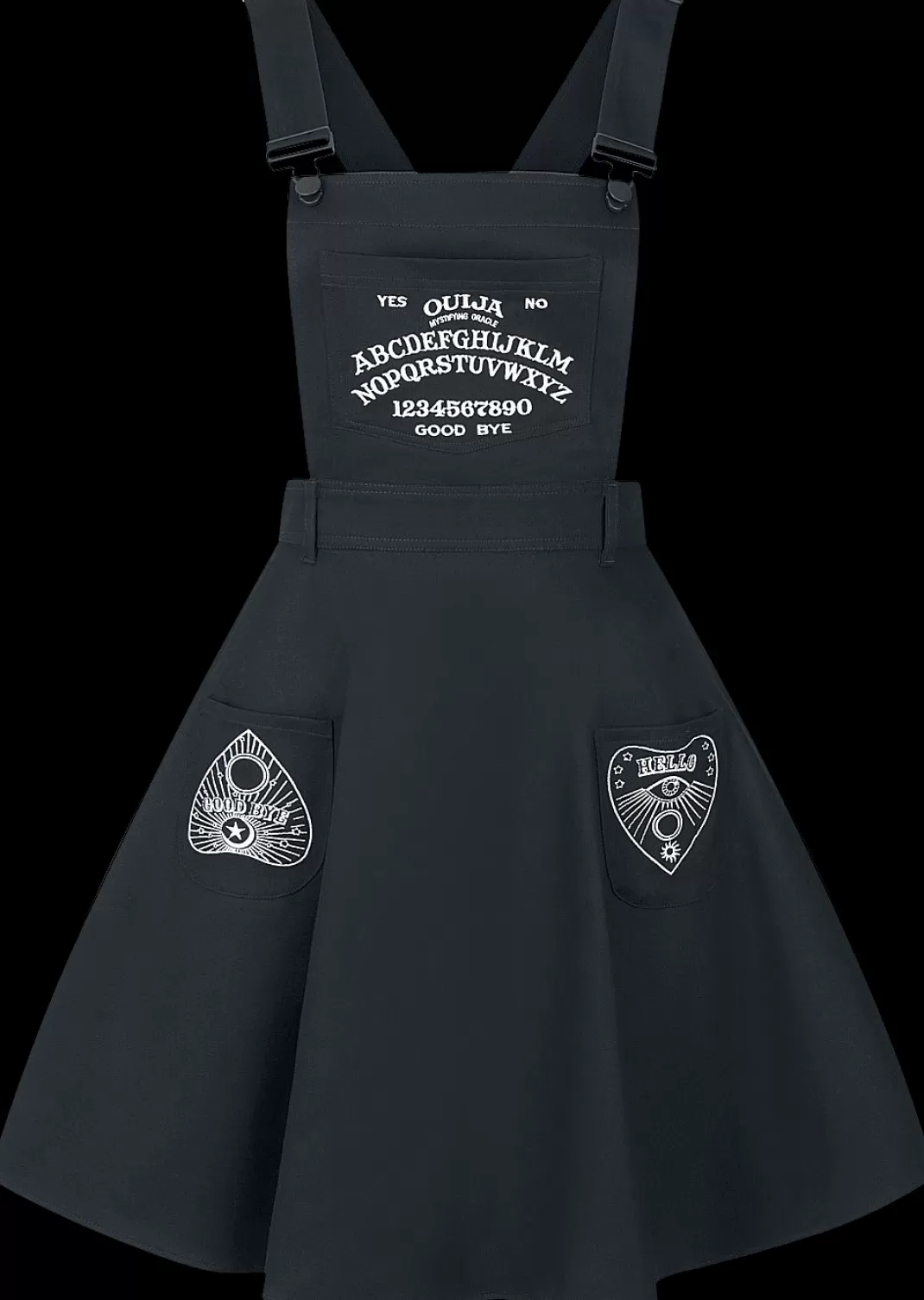 Samara Pinafore Dress Medium-Length Dress Black By^Hell Bunny Store