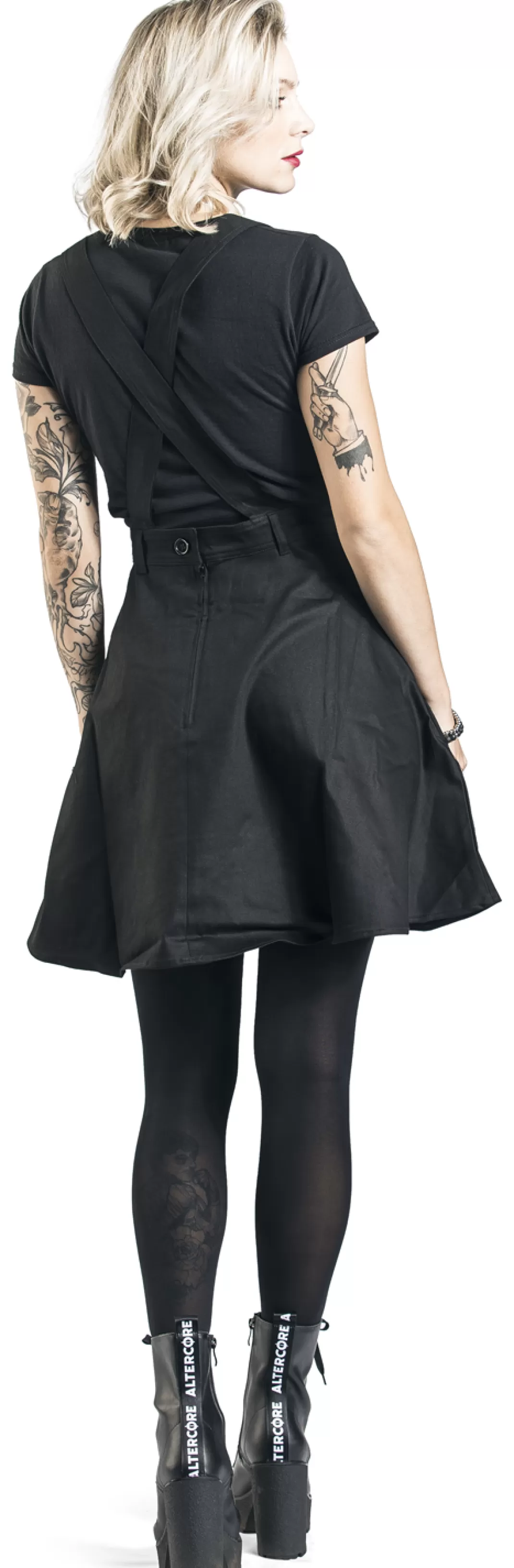 Samara Pinafore Dress Medium-Length Dress Black By^Hell Bunny Store