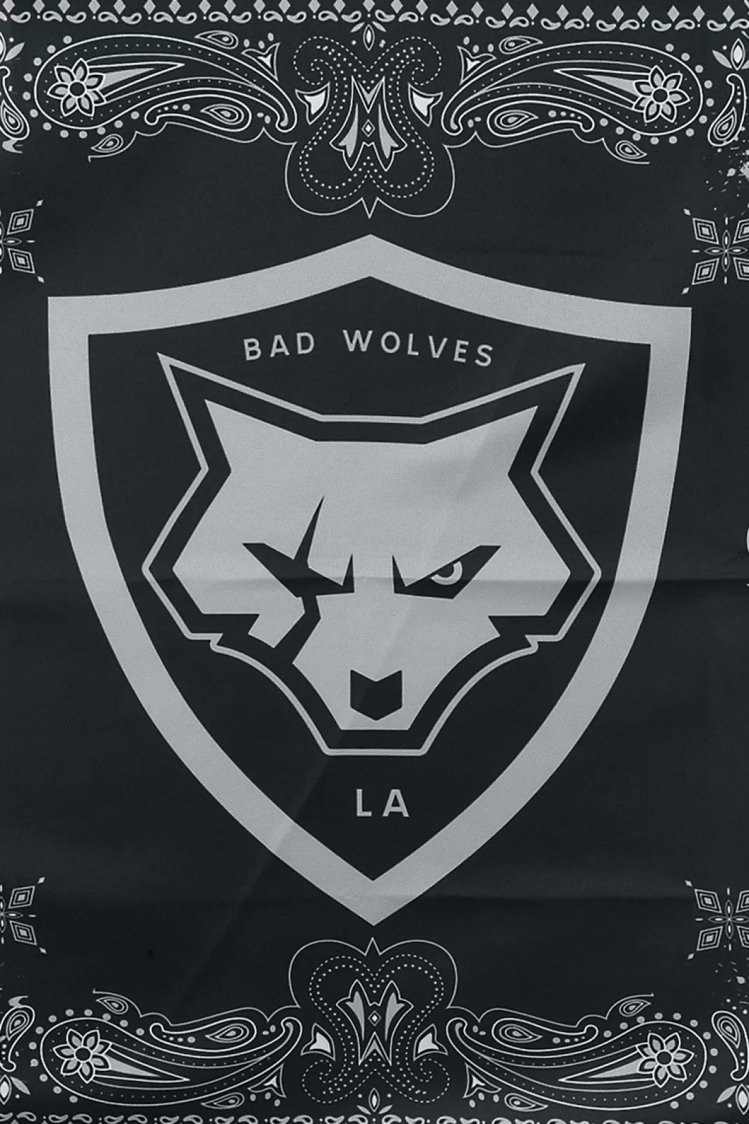 Men Bad Wolves Shield And Paws - Bandana Bandana Black By