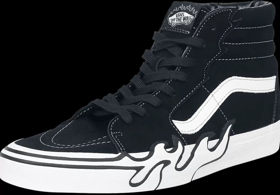 Men Vans Sk8-Hi Flame Sneakers High Black By