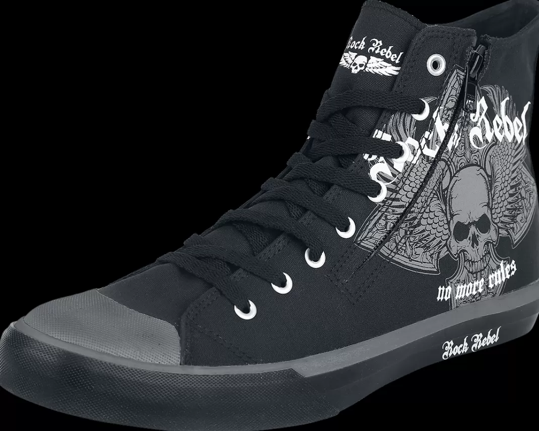 Men * Sneakers High Black By Rock Rebel By Emp