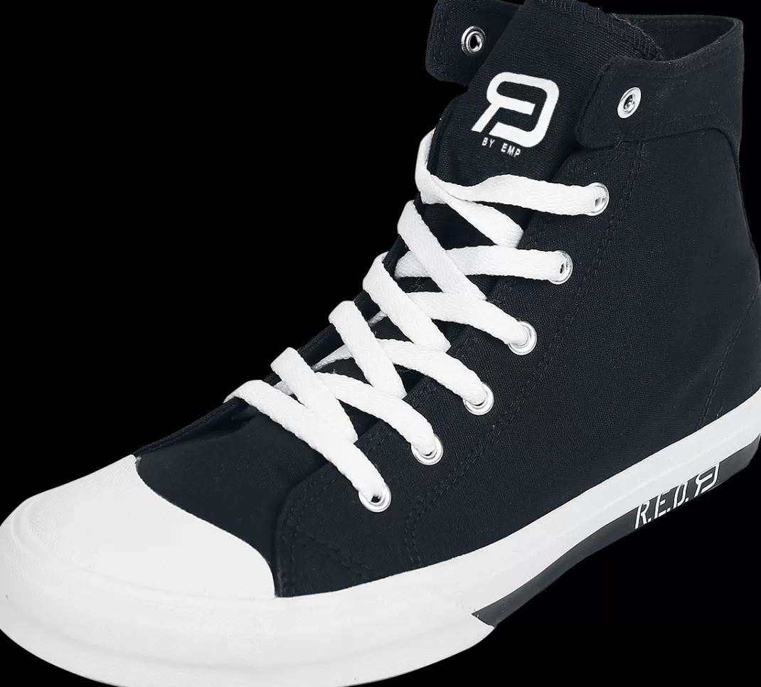 Men * Sneakers High Black-White By Red By Emp